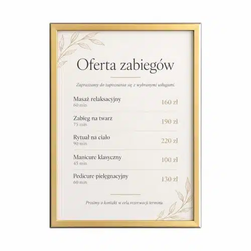 Ramka OWZ 32 mm w kolorze złotym – naroża prostokątne