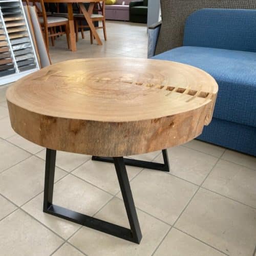 Stół drewniany okrągły na metalowych nogach W1